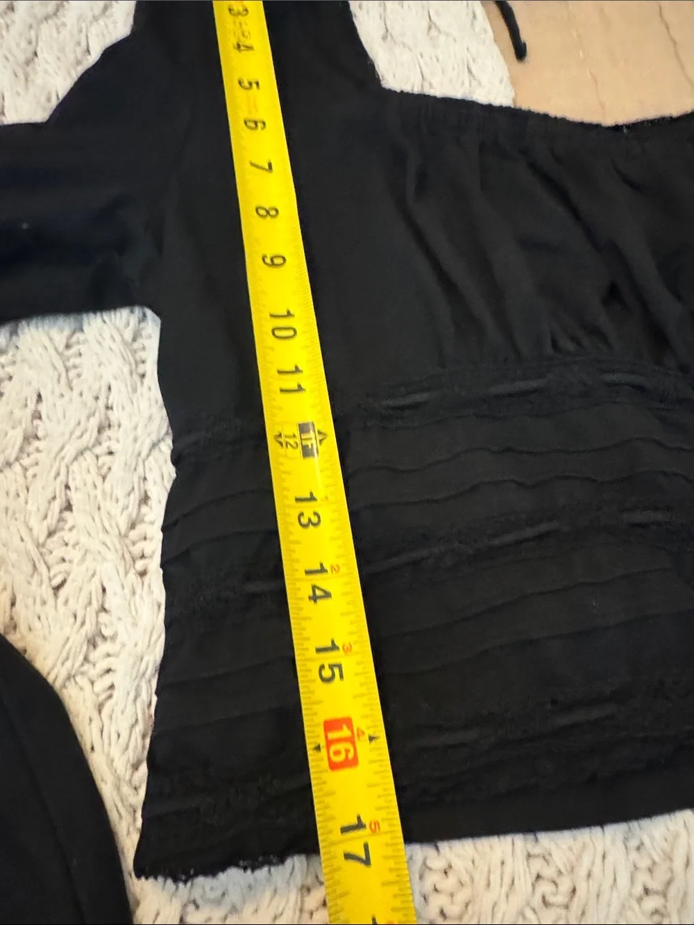 NWOT Free People Black Square-Neck Long-Sleeve Crop Top